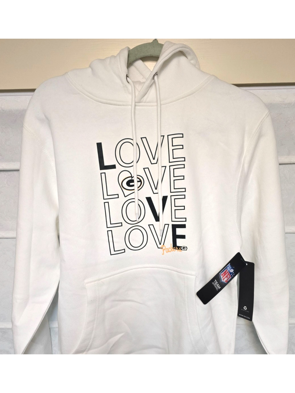 GIII 4Her By Carl Banks Green Bay Packers Hoodie Womens Small White NFL NWT NEW